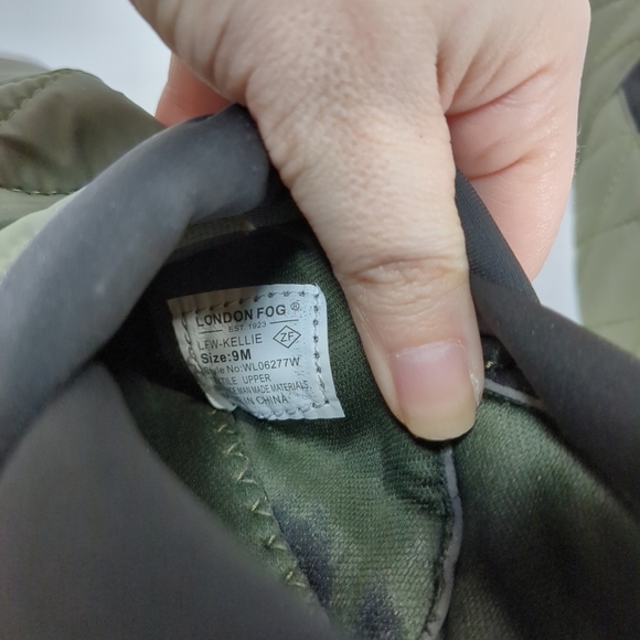 London Fog Kellie Women's Olive Green /Black Quilted Slip-On Shoes S-9M - Picture 8 of 9